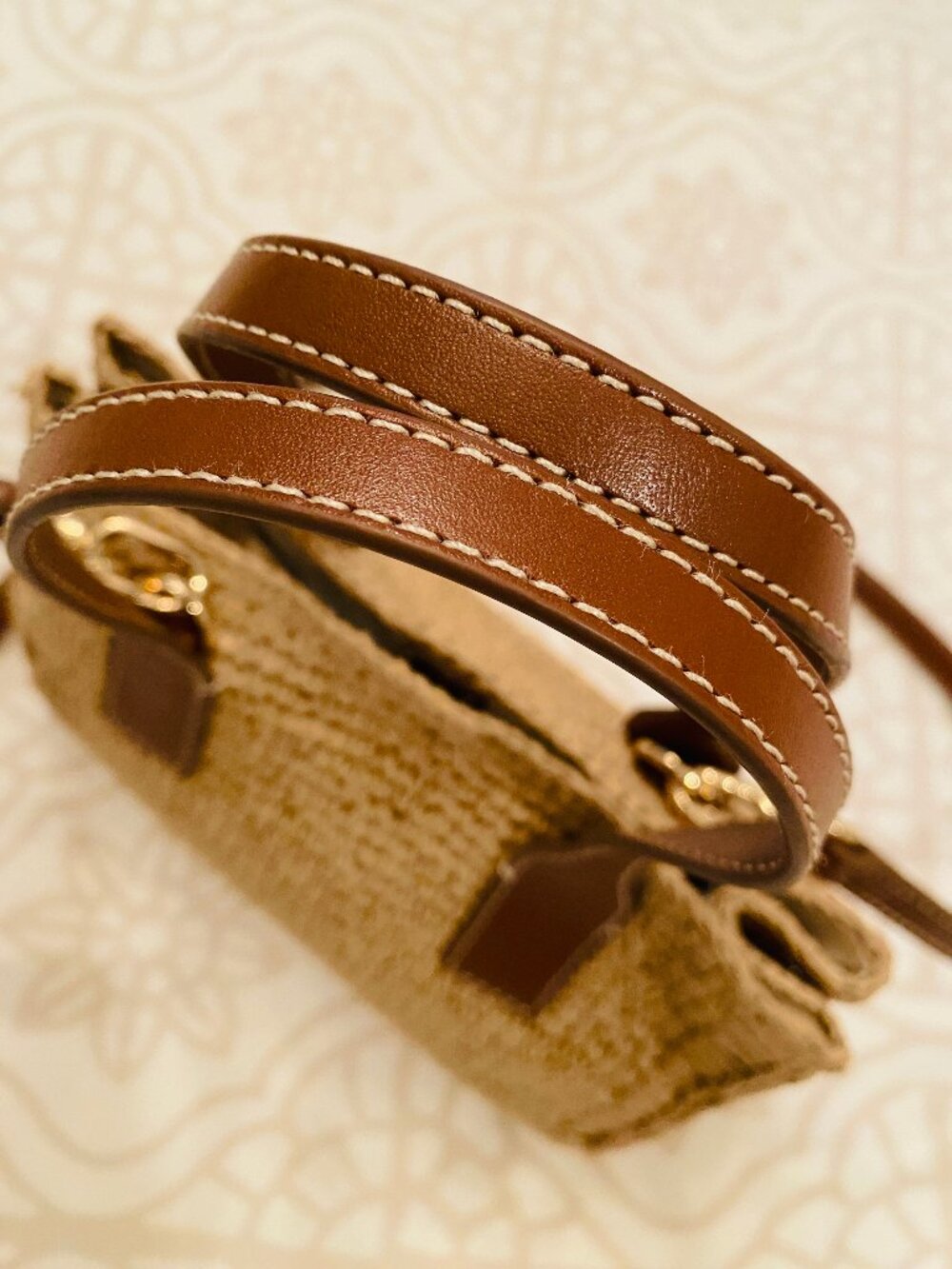 NWT J. Crew Palma Raffia Top-Handle Crossbody Bag Handknotted in Straw & Leather - Picture 11 of 16
